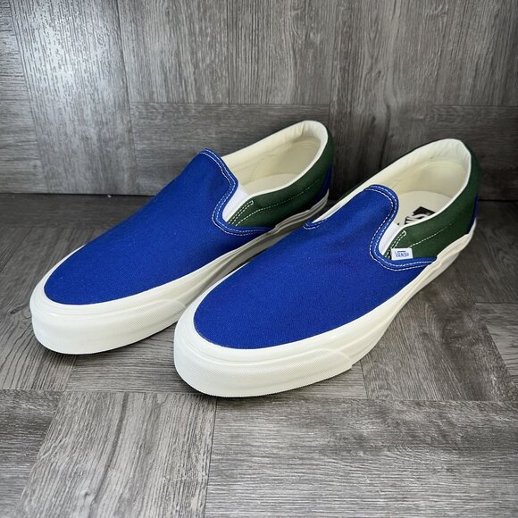 Vans Classic Slip On Men's size 12 Blue Green Canvas Skate Shoes - Picture 3 of 8